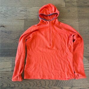 Icebreaker half zip hoody pullover merino wool in orange, women’s medium